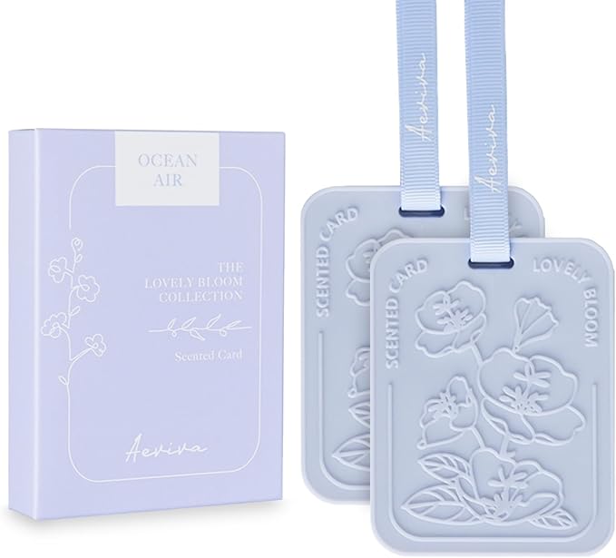 Car Air Freshener, 2 Pack Ocean Air Scented Sachets for Closet and Drawer, Long-Lasting Home Fragrance Sachets, Car Mirror Hanging Air Freshener & Accessories