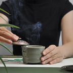 Ceramic Incense Holder with Beauty Lid,Coil Incense Burner for Cone and Powder Incense,Mediation Gift,Home Decor（Light Green）