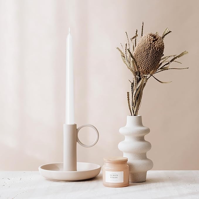 4 Pack White Taper Candles - Taper Candles 10 Inch Dripless, Smokeless & Unscented - 8 Hours Long Burning - Hand Poured Tall Candlesticks - Ideal for Weddings, Dinner Parties, and Home Decor