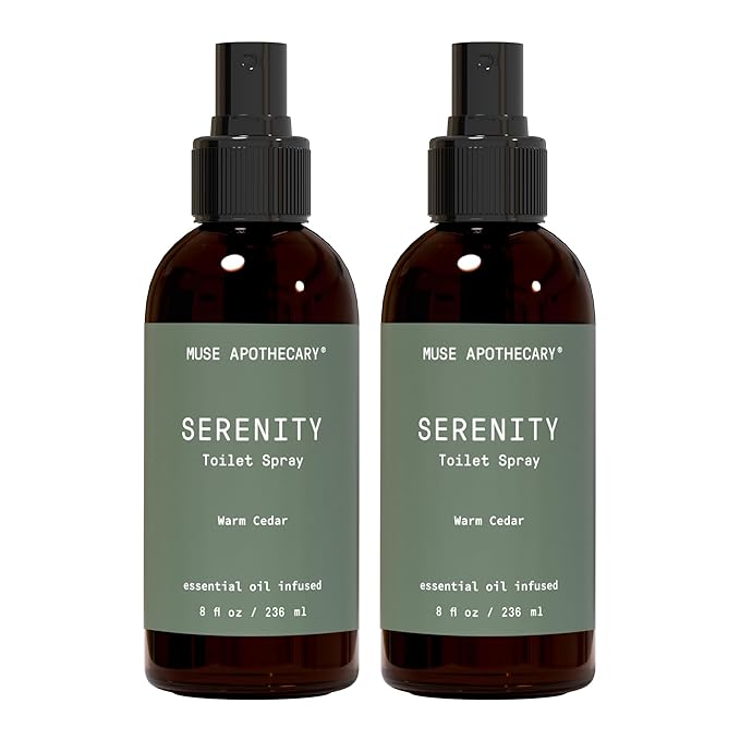 Muse Apothecary Flush Ritual - Botanical Collection - Aromatic & Refreshing Toilet Spray, Use Before You Go, Infused with Natural Aromatherapy Essential Oils - 8 oz, Warm Cedar, 2 Pack