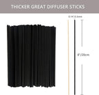 HOSSIAN Reed Diffuser Sticks - Reed diffusers-Reed Sticks -Diffuser Glass Bottles-Diffuser Refills- Natural Rattan Wood Replacement for Aroma Fragrance (7.87" *3.5mm Black and Beige)