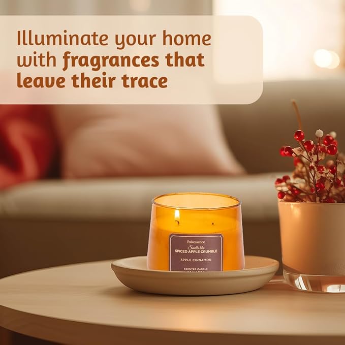 Folkulture Fall Scented Candle | Large 8.81 Oz - Apple Cinnamon | Two Wick Soy Candles | Autumn Non Toxic Candles for Relaxing | Long Lasting for Aromatherapy | Thanksgiving & Holiday Gifts for Women