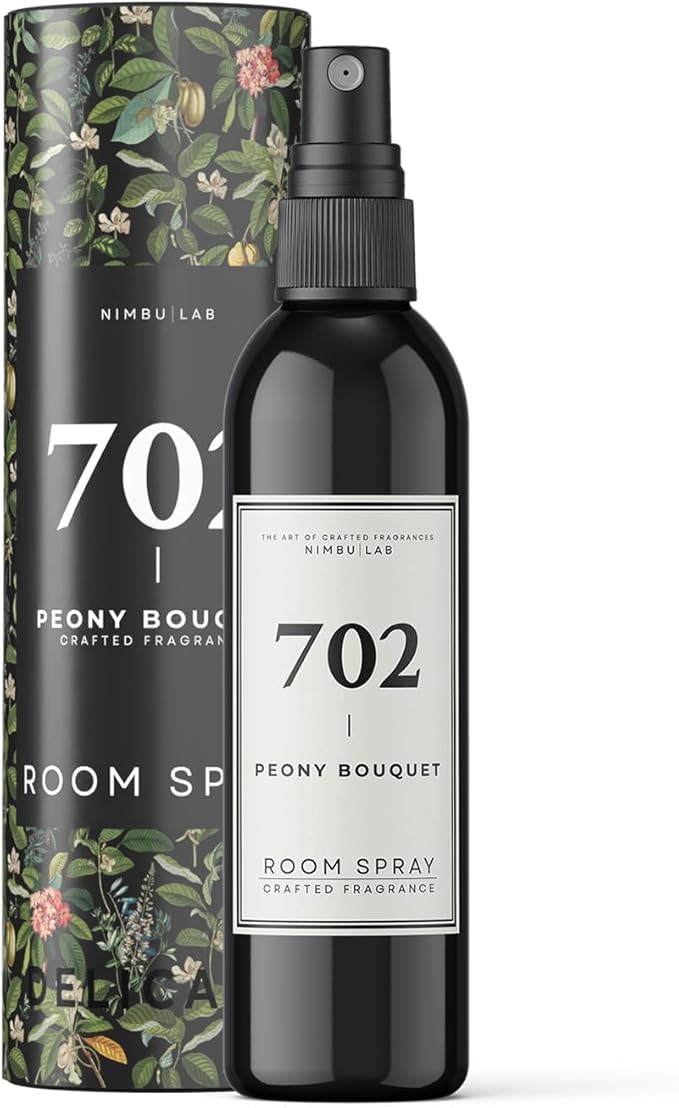 702 PEONY BOUQUET Room Spray - Floral Delights in Every Drop - Delicate white flower and Jasmine-like tones, Fruity and Citrusy notes, Essence of a Blooming Garden 8oz/237ml - Nimbu Lab