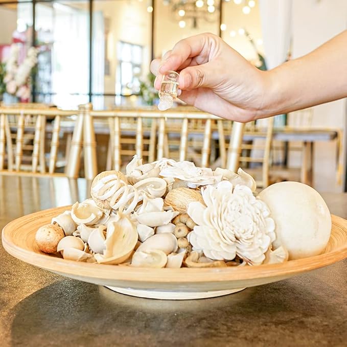 White Potpourri Bags,Pine Scented Potpourri Bowl Filler,Vase Filler,Decorative Dried Flowers, Home Fragrance Popery,Bathroom Decor, Crystal(20 oz)