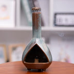 Premium Ceramic Palo Santo Holder & Smudge Bowl-Mini Chiminea| Multi-Purpose Burner for Sage Sticks, Incense Cones, Copal & Candles|Energy Cleansing, Yoga Meditation Accessories|Anxiety Relief