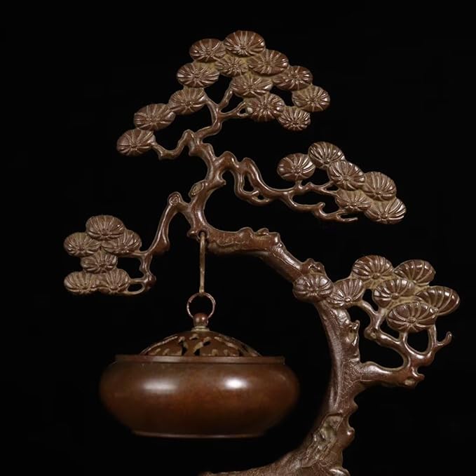 Brass Incense Burner Chinese Traditional Incense Burner Kit Zen Copper Incense Burner Office Home Yoga Room Sandalwood Burner Decoration Censer