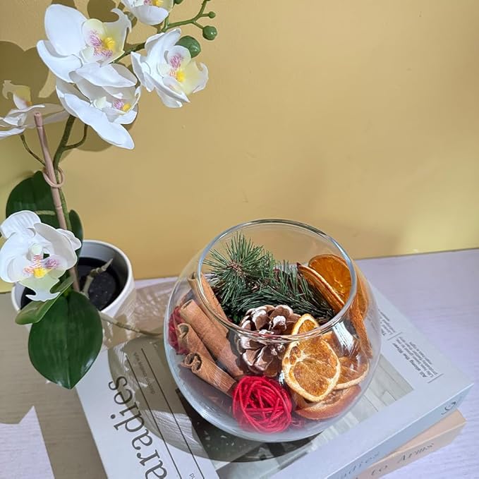 Qingbei Rina Christmas Potpourri Bags,Cinnamon/Apple/Pine Scented Potpourri Bowl Filler,Winter Holiday Decorative Dried Flowers,Home Fragrance Sachet of Petal, Vase Filler,2 Bags,20 oz(Red+Green)