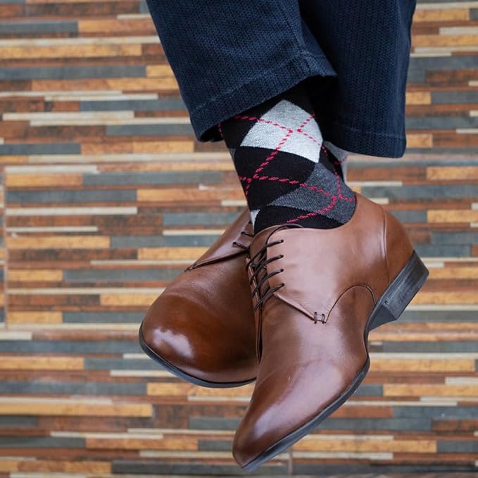 Men's Dress Socks 5 Pairs Mens Cotton Calf Business Formal Socks Soft Breathable Athletic Long Crew Casual Socks