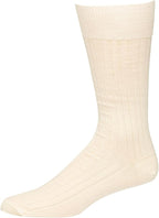 Merino Wool Mid-Calf Dress Socks for Men, Ribbed Dress Socks