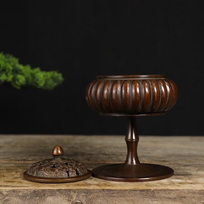 Copper Incense Burner Chinese Brass Incense Holder Traditional Copper Zen Incense Burner Sandalwood Burner Decoration Censer