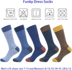 DRASEX Men's Dress Socks Funky Colorful Pattern Cotton Novelty Casual Crew Socks