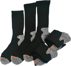 Aeonrow 5-Pairs Men's Weatherproof Vintage Outdoor Wool Blend Crew Calf Socks, Black, 6-12