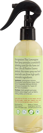 Thai Lemongrass Linen and Room Spray, Natural Air Freshener Made with Pure Lemongrass Essential Oil, Bathroom Air Freshener or Calming Pillow Spray (8.5 fl oz)