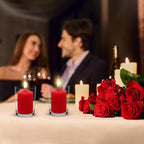 15 Hour Red Votive Candles, Unscented 1.5 Inch Diameter Wax Candles for Wedding, Party & Home, 1.5"D x 2.25"H