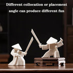LYART Tea Pet Warrior Statue Figurine Tea Ornament Accessories Cute Kung Fu Tea Decoration Gift for Tearoom Home Office Children's Day Gift for Tea Lover