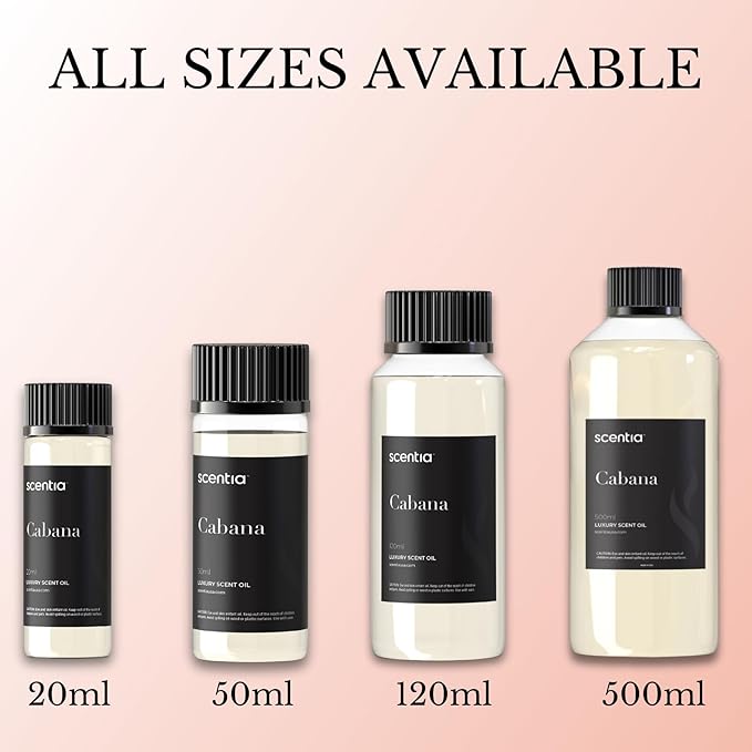 Hotel Diffuser Oil Inspired by 5-Star Hotel Scent - 20 mL 0.67 fl oz - Fragrance Oil Blend Botanical Jasmine, Bergamot & Fresh Marine Notes for Aromatherapy Diffusers - Cabana