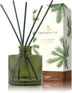 Thymes Frasier Fir Reed Diffuser Set – Includes Reeds, Fragrance Oil, and Frosted Glass Bottle – Fragrance Oil Diffuser – Room Fresheners – Luxury Home Decor – Green (Heritage, 4 fl oz)