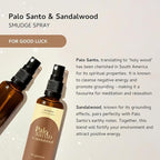 Palo Santo & Sandalwood Smudge Spray by Aromafume | 1 x 100ml / 3.38 fl oz l Aromatherapy | With Essential oils | Room Linen Spray | Natural Air freshners for home | Spiritual Meditation Accessories