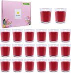 20 Packs Unscented Red Votive Candles in Glass Bulk Small Soy Wax Candles for Home Party Weddings Holiday, 20 X 1.8oz Red