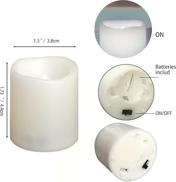 CANDLE CHOICE Battery Operated Flameless Votive Candles with Timer 6 PCS Long Lasting Realistic Flickering Electric LED Tea Lights for Wedding Party Halloween Christmas Decorations Battery Included