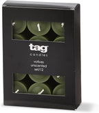 tag Color Studio Votive Candles Set of 12 Olive Green Smokeless Paraffin Wax Burn Time 5 Hrs. Votive Olive Green