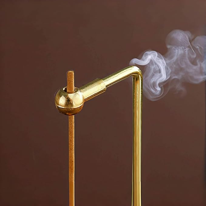 Incense Holder for Sticks with Ash Catcher - Wind Proof Hanging Design, 6x20cm Glass Tube & Spill-Proof Wood Base for 0-2.5mm Sticks, Meditation Yoga Decor (8.5x8.5cm Base)