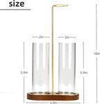 Glass Incense Holder,2 in 1 Incense Sticks Burner Holder with Storage,Hang Upside Down Incense Holder for Sticks with Glass Ash Catcher for Meditation Yoga Spa Room Decor (Brown)