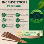 Bless-International-Patchouli 100%-Natural-Handmade-Incense-Sticks Organic-Chemicals-Free-for-Relaxation-Positivity-Yoga-Meditation 12-Inches-1-Hour-Plus-Burning-Time-150-Sticks-14-OZ
