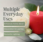 Mister Candle Rustic Red Pillar Candle – 3" x 6" Handmade Unscented Solid Color – 80 Hour Long Burn – Holiday Candle for Christmas Décor, Weddings, Centerpieces & Rustic Home Decorations