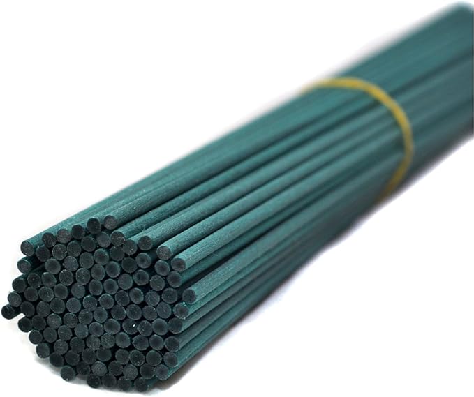 50 Pieces Fiber Reed Diffuser Replacement Refill Sticks for Aroma Fragrance (Green, 10" x3mm)