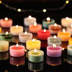 Eucalyptus Drift Scented Tea Lights Candles – Grayish Green – 6 Hour Burn – 100% Palm Wax – Scented Tealight Candles for Winter Holidays, Christmas Calm, Spa Vibes – 48 Pack Scent Votive Candle