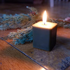 Candlestock Real Bayberry Square Votive Candle Pack - Pure Bayberry & Beeswax Blend - Pack of 4 Natural Square Votive Candles - No Fragrance Added