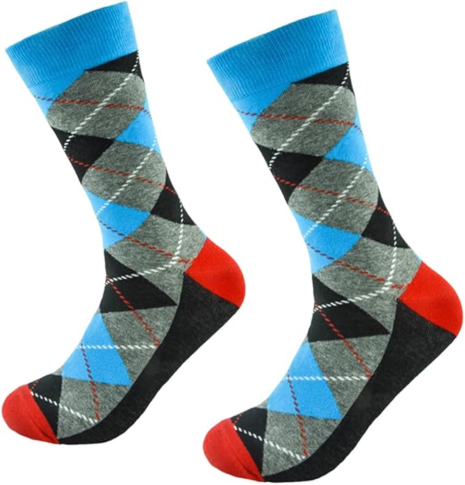 DRASEX Men's Dress Socks Funky Colorful Pattern Cotton Novelty Casual Crew Socks