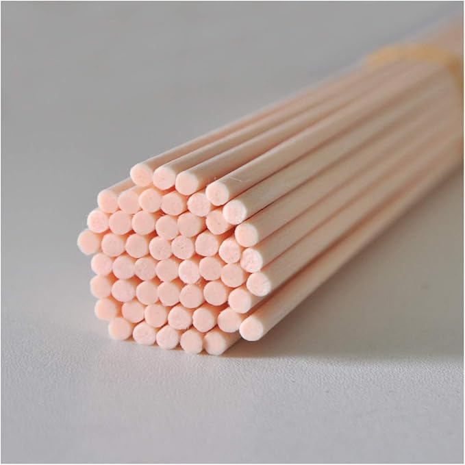 50 Pieces Fiber Reed Diffuser Replacement Refill Sticks for Aroma Fragrance (Beige, 10" x4mm)