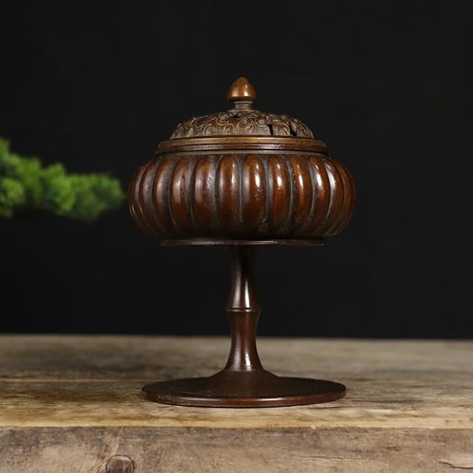 Copper Incense Burner Chinese Brass Incense Holder Traditional Copper Zen Incense Burner Sandalwood Burner Decoration Censer