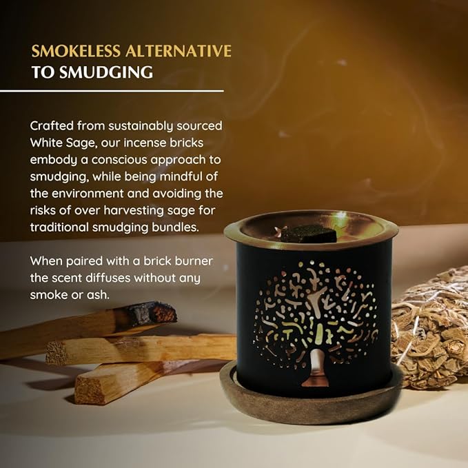 White Sage and Palo Santo Incense Bricks by Aromafume | 3x9 Bricks | Sage Incense for Cleansing Negative Energy & Protection | Sage for Smokeless Smudging & Spiritual Cleansing | Refill Pack