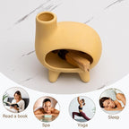 Elegant Handcrafted Ceramic Palo Santo Burner-Yellow Terracotta Footed Incense Holder for Meditation,Compatible with Wood Sticks,Sage,Ash&Cones-Mini Aromatic Home Altar with Chimney Design