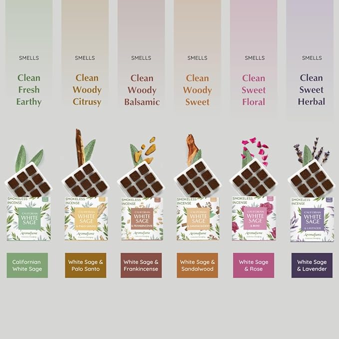 White Sage Incense Brick Super Set by Aromafume | 54 Bricks & Tree of Life Exotic Burner | White Sage with Rose, Lavender, Palo Santo, Sandalwood, Frankincense | Sage for Cleansing, Smokeless Smudging