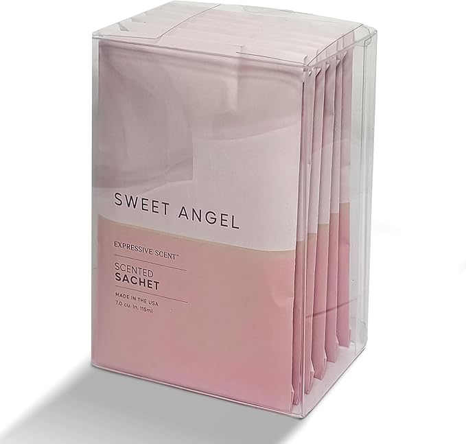 6 Pack Sachet (Sweet Angel) Long Lasting Home Fragrance for Drawers Dressers Closets Cars Kitchen