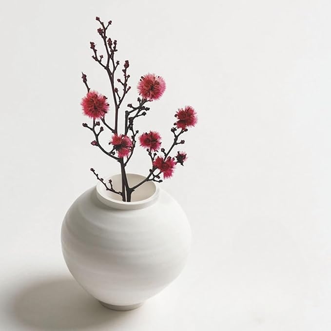 Moon Jar Incense Holder Set – Korean Home Decor with Upcycled Oyster Shell Stand, Aesthetic Tabletop Gift, Ceramic Art Figurine for Room Decoration