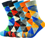 DRASEX Men's Dress Socks Funky Colorful Pattern Cotton Novelty Casual Crew Socks
