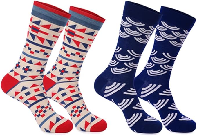 HHX YONLEE Dress Socks 5/6/10 Pairs Crew Argyle Colorful Cotton Novelty Casual Happy Fun