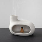 Modern Palo Santo Holder Ceramic Burner for Meditation and Energy Cleansing - Handcrafted Smudge Bowl for Wood Sticks, Sage, and Incense Cones