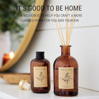 Craft & Kin Sage, Mint & Lavender Reed Diffuser | All Natural Essential Oil & 8 Rattan Scent Sticks | Reed Diffusers for Home, Bathroom | Long Lasting Home Fragrance in Amber Glass, 5.75oz