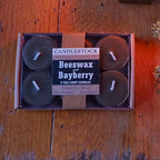 Candlestock Real Bayberry Tealight Candle 6 Pack – Pure Bayberry and Pure 100% USA Beeswax Blend – Dripless Tealight Candle Set