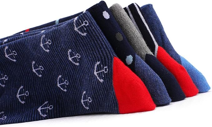 DRASEX Men's Dress Socks Funky Colorful Pattern Cotton Novelty Casual Crew Socks