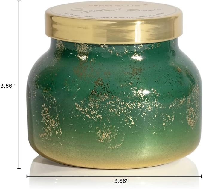 Capri Blue Glimmer Jar Candles - Luxury Holiday Scented Candles for Home - Long Lasting Soy Wax Blend - Scented Holiday & Home Decor - Crystal Pine Signature Petite Jar (8 oz)