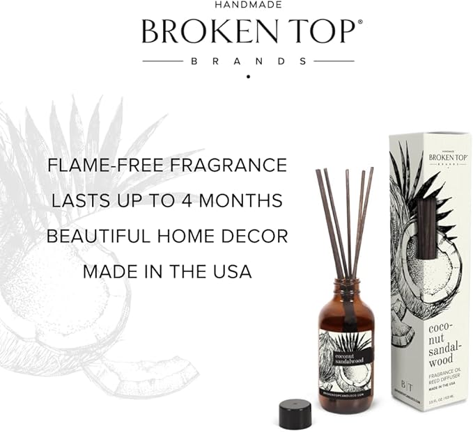 BROKEN TOP Natural Reed Diffuser Set (Coconut Sandalwood)
