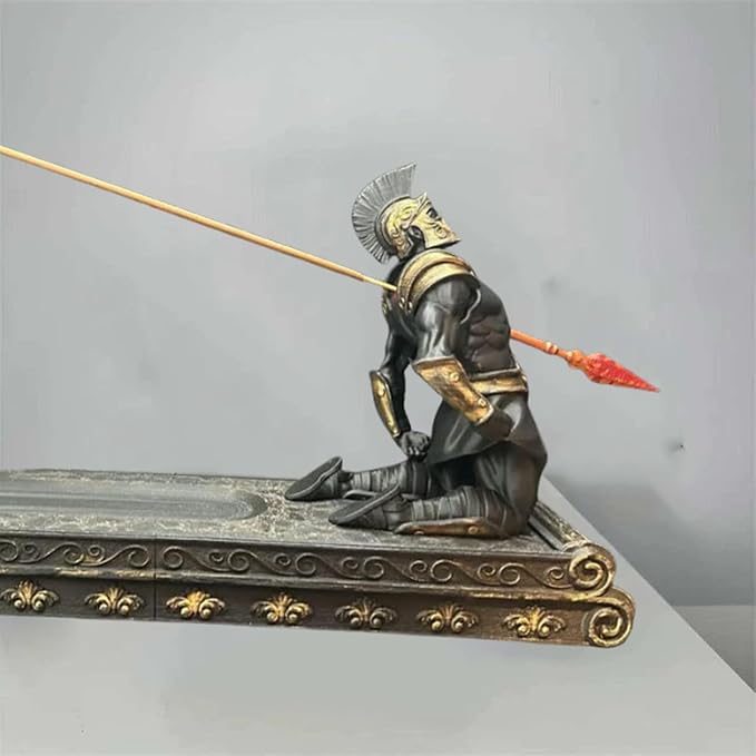 Gladiator Incense Holder The Fallen Warrior,Funny Incense Burner Incense Holder for Sticksfor Indoor Outdoor Use Incense Stick Holder Ash Catcher (White)