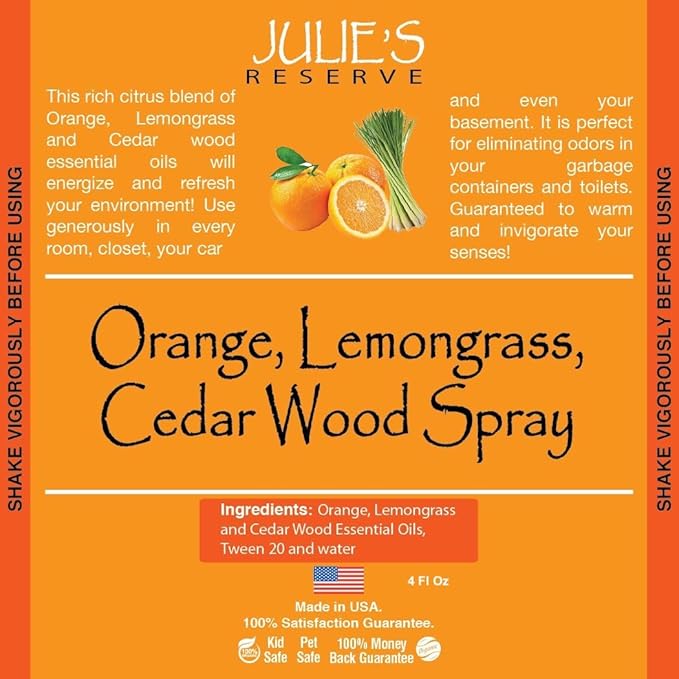2 Pack Citrus Orange/Cedar/Lemongrass Room & Linen Spray